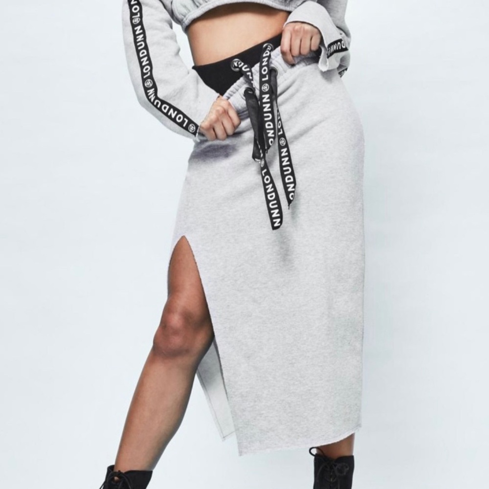 NWT Londunn + Missguided Raw Hem Midi Skirt